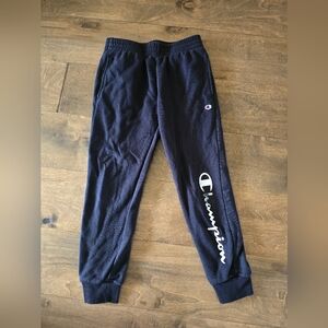 Boys Champion Tapered Fit Joggers Black Size Medium